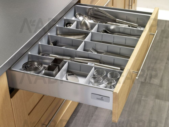 Лоток для столовых приборов OrgaTray 570 для ящиков ArciTech 800*500мм серебристый 9132689 Hettich / 37808 / оптом и в розницу / мебельная фурнитура "ЛАВР"