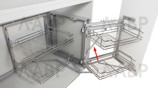 газовый лифт для выкатной корзины Боярд KRM04 и KRM05 / ZCH03/KRK03/GL/2075 / 725596 / оптом и в розницу / мебельная фурнитура "ЛАВР"