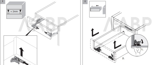 Направляющая скрытого насадного монтажа частичного выдвижения Quadro 25 Silent System с доводчиком 450мм левая 9105629 Hettich / 37579 / оптом и в розницу / мебельная фурнитура "ЛАВР"