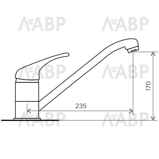 Смеситель низкий излив №36 белый хлопок / 62525 / оптом и в розницу / мебельная фурнитура "ЛАВР"