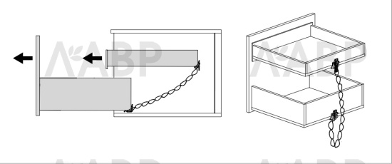 Хеттих/AvanTech You* комплект механизма для синхронизации открывания ящиков SYNCHRO ACCESS /9345018 / 97688 / оптом и в розницу / мебельная фурнитура "ЛАВР"