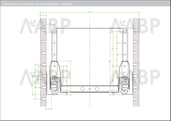 Выдвижной ящик ArciTech с релингом 186/94*500мм,БЕЗ направляющих серебристый 9150703 Hettich / 97407 / оптом и в розницу / мебельная фурнитура "ЛАВР"