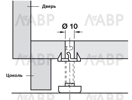 Опора винтовая регулируемая М8*45мм 637.05.001 Hafele / 49704 / оптом и в розницу / мебельная фурнитура "ЛАВР"