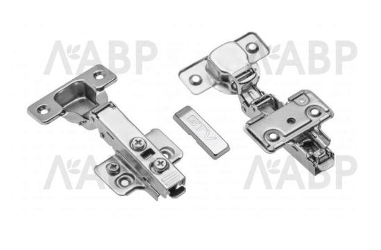 петля GTV накладная SOLID, 3D, доводчик, clip-on,с еврош(100шт)/ZM-DCHC09-3DZEO / 11229 / оптом и в розницу / мебельная фурнитура "ЛАВР"