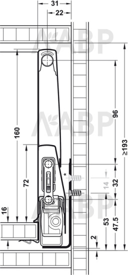 Комплект панелей для наращивания боковин Moovit 500мм серебристый металлик 553.60.205 Hafele / 49221 / оптом и в розницу / мебельная фурнитура "ЛАВР"