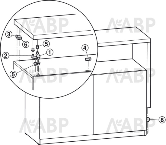 Комплект поворотного механизма для столешницы, сталь оцинкованная 646.31.004 Hafele / 49830 / оптом и в розницу / мебельная фурнитура "ЛАВР"