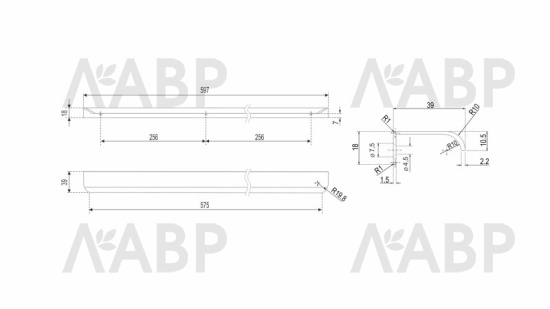 ручка Боярд/RT110BSG.1/000/600 / 769153-7 / оптом и в розницу / мебельная фурнитура "ЛАВР"