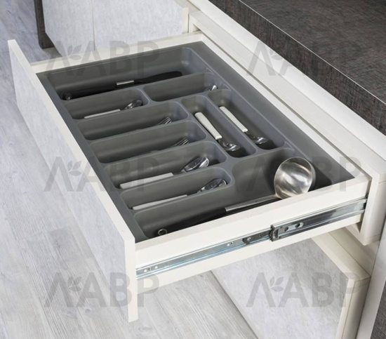 Лоток для столовых приборов 600мм пластик серый STARAX / 14101 / оптом и в розницу / мебельная фурнитура "ЛАВР"
