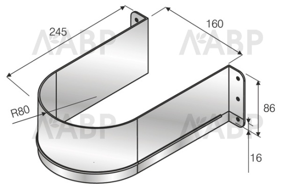 Ограничитель для сифона U- образный пластиковый / 16157-1 / оптом и в розницу / мебельная фурнитура "ЛАВР"