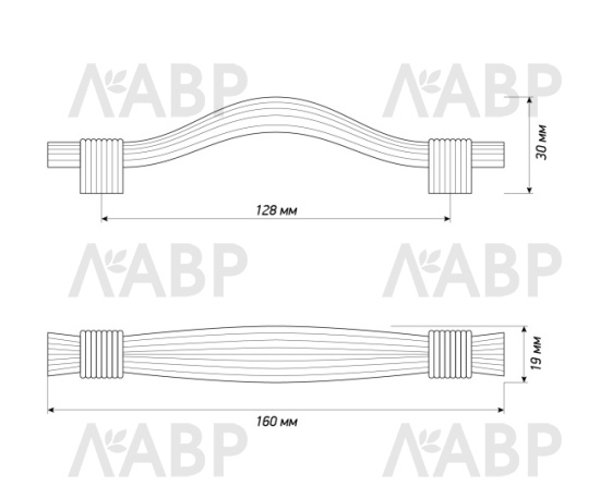 Ручка мебельная скоба ZA0325 128мм черный с хромом Laurus / 69412 / оптом и в розницу / мебельная фурнитура "ЛАВР"