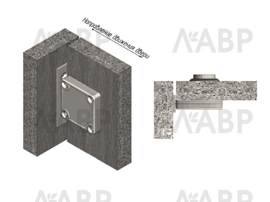 Замок врезной для дверок шкафа-купе №202 d19*22мм, хром / 01060 / оптом и в розницу / мебельная фурнитура "ЛАВР"