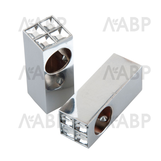 Держатель рейлинга Crystal хром со стразами RAT-20 KIT / 18256 / оптом и в розницу / мебельная фурнитура "ЛАВР"