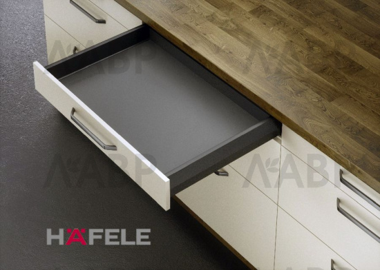 Выдвижной ящик Matrix Box 92*500мм Push-to-Open + Soft-Close антрацит 513.30.305 Hafele / 49845 / оптом и в розницу / мебельная фурнитура "ЛАВР"