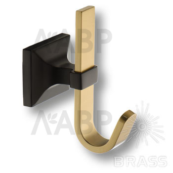Brass 737 Hook Matt Black-Champagne Gold крючок мебельный, матовая латунь/чёрный / 07258 / оптом и в розницу / мебельная фурнитура "ЛАВР"