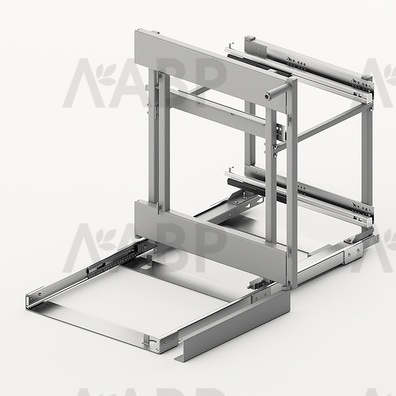 Хеттих/рама для выдвижной системы ORTA, ширина двери 450 мм, цвет серебристый, левая/правая 9381094 / 97871 / оптом и в розницу / мебельная фурнитура "ЛАВР"