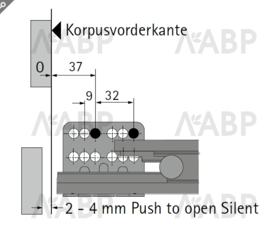 Хеттих/ArciTech* направляющие ACTRO Silent System 500мм, KD16/EB15, 40кг/9240873 / 37354 / оптом и в розницу / мебельная фурнитура "ЛАВР"
