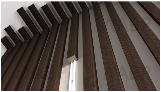 рейка интерьерная МДФ 22*30*2800 дуб венге цаво / 35280 / оптом и в розницу / мебельная фурнитура "ЛАВР"