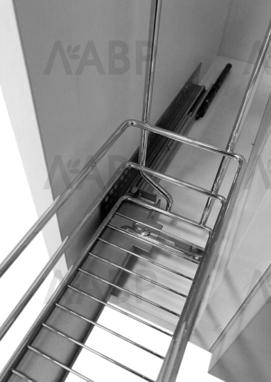 Бутылочница 200мм универсальная с доводчиком БЕЗ направляющих, хром Kalibra / 25484 / оптом и в розницу / мебельная фурнитура "ЛАВР"