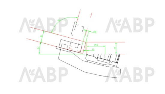 Клин к монтажной планке для петель Intermat System 8099 угол 15 градусов цинк 9072535 Hettich / 97235 / оптом и в розницу / мебельная фурнитура "ЛАВР"