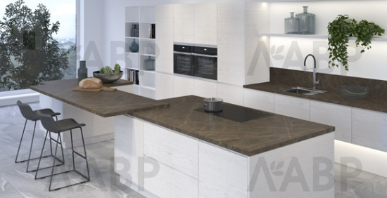 столешница СОЮЗ 600*3050*38*1R*928М мрамор капучино  / 90212 / оптом и в розницу / мебельная фурнитура "ЛАВР"