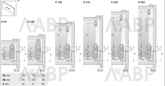 Выдвижной ящик ArciTech 94*450мм, БЕЗ направляющих белый 9149300 Hettich / 97385 / оптом и в розницу / мебельная фурнитура "ЛАВР"