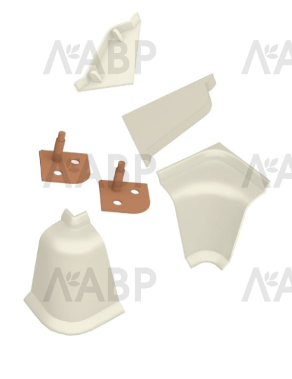 Комплект аксессуаров к пристеночному бортику LB-37 дуб выбеленный 37-6084 Korner / 53428 / оптом и в розницу / мебельная фурнитура "ЛАВР"