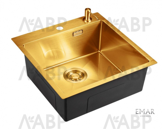 мойка EMB-117A PVD Nano Golden универс. монтаж  / 62859 / оптом и в розницу / мебельная фурнитура "ЛАВР"