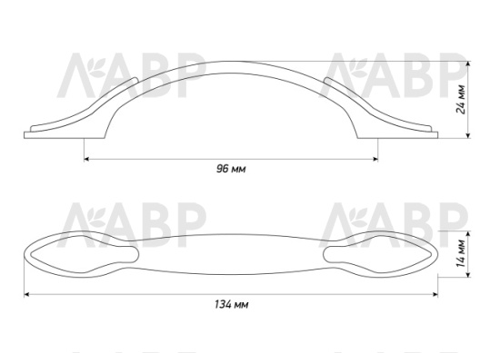 Ручка мебельная скоба ZA0260 96мм бронза (старинная латунь) Laurus / 69398 / оптом и в розницу / мебельная фурнитура "ЛАВР"