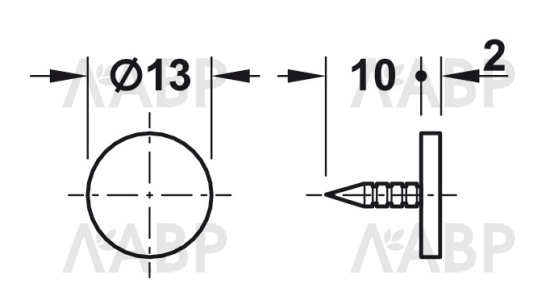 Защелка магнитная под прикручивание на 3-4кг коричневая 246.09.103 Hafele / 49966 / оптом и в розницу / мебельная фурнитура "ЛАВР"