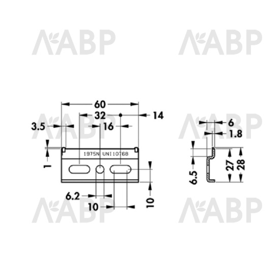 навес для тяж.ящиков CAMAR 801* планка крепежная для навеса / 13385 / оптом и в розницу / мебельная фурнитура "ЛАВР"