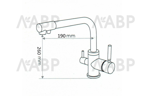смеситель EMAR 3003N PVD Dark / 62701 / оптом и в розницу / мебельная фурнитура "ЛАВР"