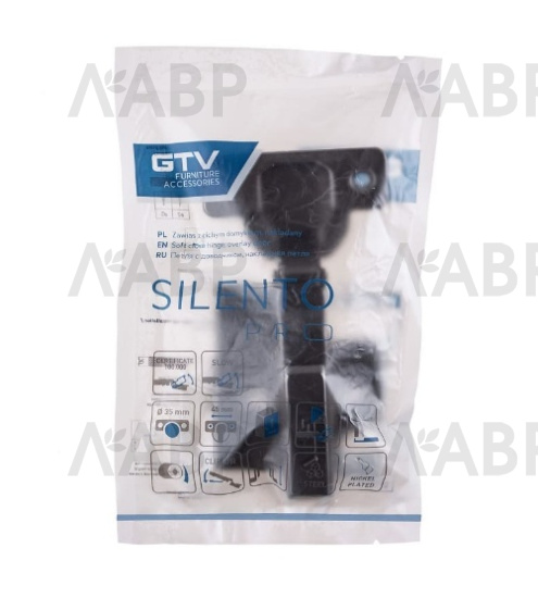 петля GTV накладная SILENTO PRO, h=0мм, 3D, доводчик, clip-on, черная (100шт)/ZM-HCSL09-3DBEO-20 / 11498 / оптом и в розницу / мебельная фурнитура "ЛАВР"
