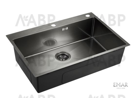мойка EMB-125A PVD Nano Dark универс. монтаж  / 62862 / оптом и в розницу / мебельная фурнитура "ЛАВР"