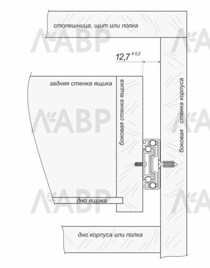 Направляющие шариковые полного выдвижения Satellite с доводчиком 400мм DB4505Zn/400 Boyard / 709379 / оптом и в розницу / мебельная фурнитура "ЛАВР"