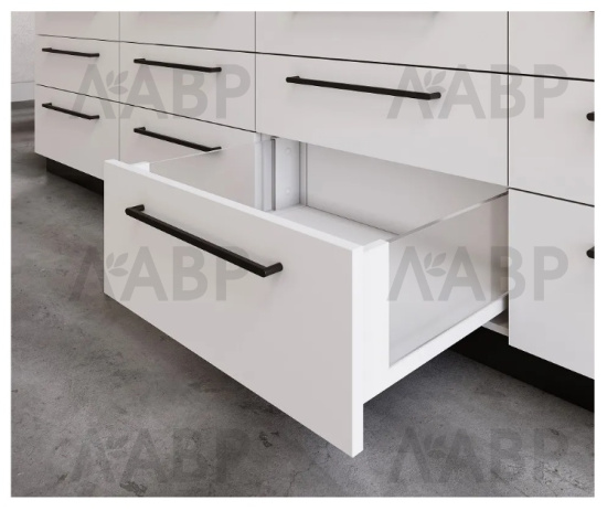 ящик GTV AXIS PRO GLASS 167*550мм, доводчик, 40кг, белый/PB-AXISPRO-GLASS-KPL550C1 / 09974 / оптом и в розницу / мебельная фурнитура "ЛАВР"