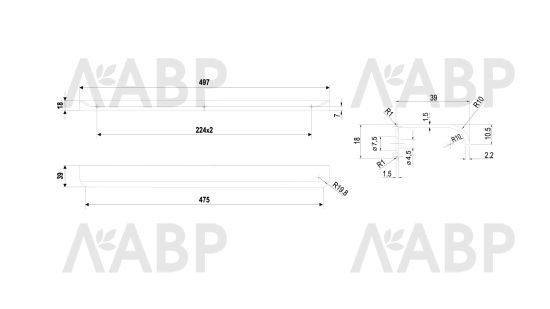ручка Боярд/RT110BL.1/000/500 / 719962-9 / оптом и в розницу / мебельная фурнитура "ЛАВР"