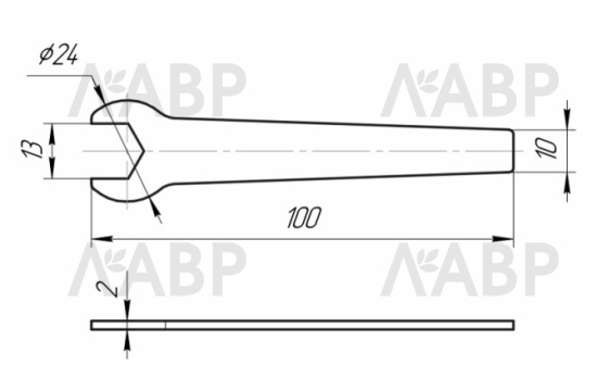 ключ гаечный к стяжке стола п.цинк  / 21698 / оптом и в розницу / мебельная фурнитура "ЛАВР"