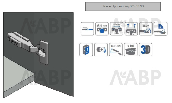 петля GTV полунакладная SOLID PRO, 3D, доводчик, H=0, clip-on, черная (10шт)/ZM-DCHCB08-3DBEO-20 / 11469 / оптом и в розницу / мебельная фурнитура "ЛАВР"