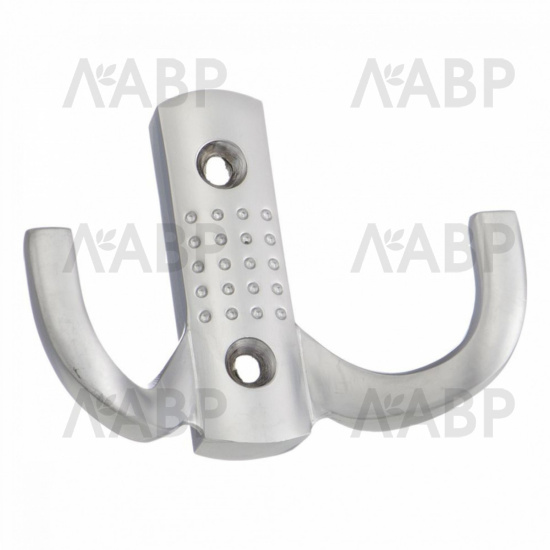 Крючок мебельный двухрожковый хром матовый 2342В / 07054-5 / оптом и в розницу / мебельная фурнитура "ЛАВР"