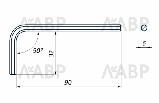 Ключ шестигранный внутренний М6 L-образный DIN911 цинк / 21349 / оптом и в розницу / мебельная фурнитура "ЛАВР"