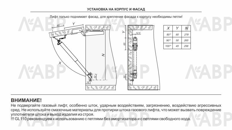 Купить газовый лифт Боярд с фиксацией и амортизатором GL110W/50/3 ...