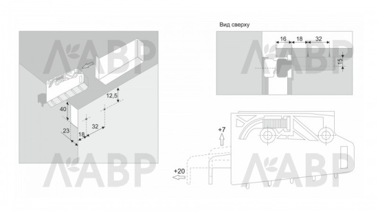 навес для шкафа  CH04 Боярд (100) / 713171 / оптом и в розницу / мебельная фурнитура "ЛАВР"