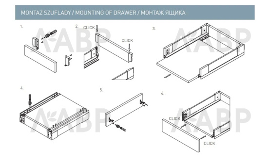 ящик GTV AXIS PRO GLASS 167*300мм, доводчик, 40кг, антрацит/PB-AXISPRO-GLASS-KPL300C / 09955 / оптом и в розницу / мебельная фурнитура "ЛАВР"