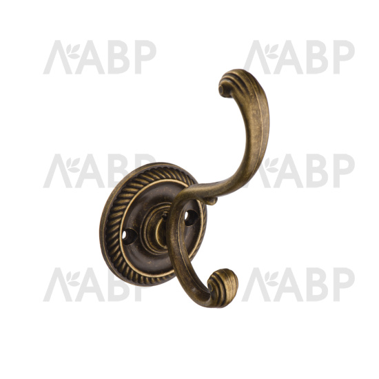 Крючок мебельный двухрожковый оксидированная бронза / 07210 / оптом и в розницу / мебельная фурнитура "ЛАВР"