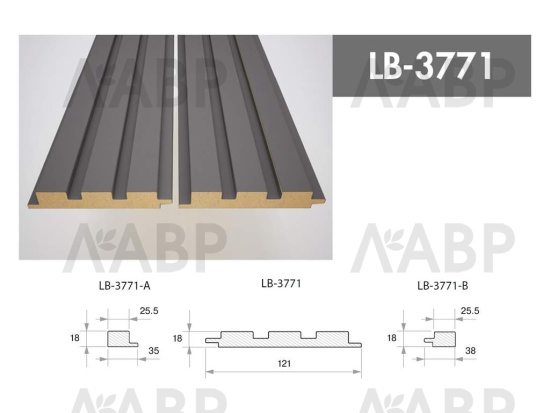 профиль AGT МДФ 3041/ LB-3771-B, 18*38*2800 мм, дуб перу/AGT3500/3041-B / 35255 / оптом и в розницу / мебельная фурнитура "ЛАВР"