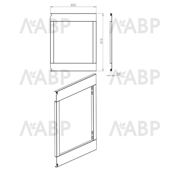 Крепление рамы к фасаду бутылочницы на раме угловая 45гр 200мм Crystal, правая/548.07.985 / 94032 / оптом и в розницу / мебельная фурнитура "ЛАВР"
