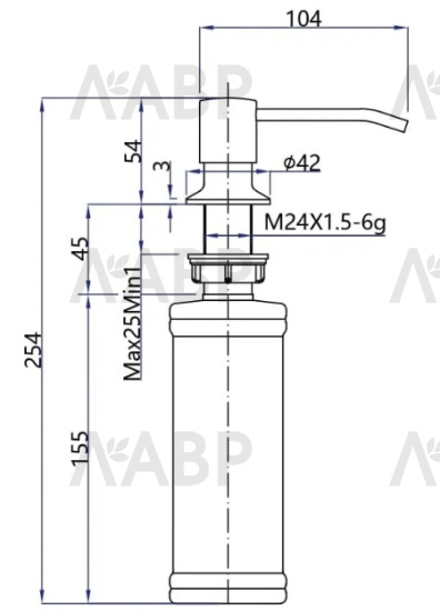 дозатор GranFest QUARZ Z-5001 / 662014 / оптом и в розницу / мебельная фурнитура "ЛАВР"