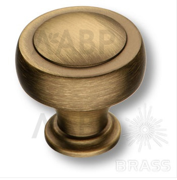 Brass 1915 0032 ABM ручка кнопка современная классика, состаренная латунь / 39697 / оптом и в розницу / мебельная фурнитура "ЛАВР"
