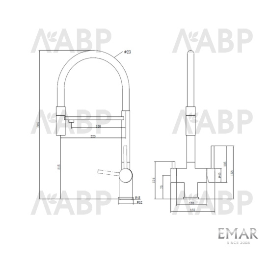 Смеситель EMAR 7024 Satin / 62870 / оптом и в розницу / мебельная фурнитура "ЛАВР"
