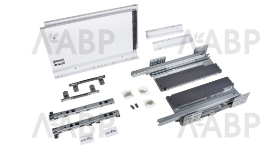 СТАРТ выдвижной ящик PUSH+SOFT тонкий 199*450мм, белый SB41W.1/450 / 709647-1 / оптом и в розницу / мебельная фурнитура "ЛАВР"